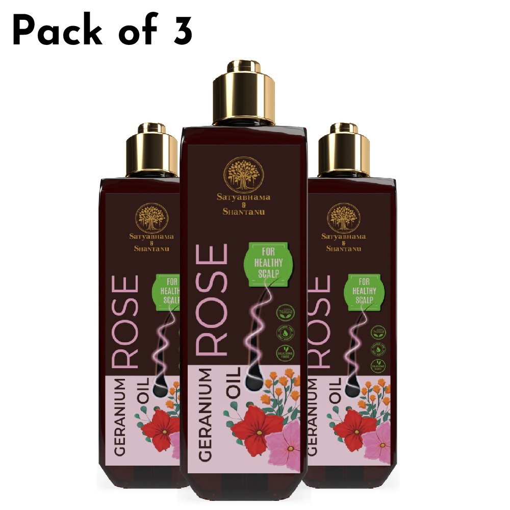 Geranium Rose Hair Oil (200 ml) Pack Of 3